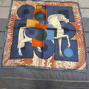 Hermes Cavalerie en Formes Silk Scarf - Blue, Orange, Green